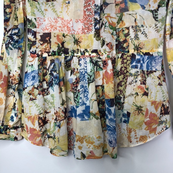 Anthropologie Maeve Floral Abella Pintuck SZ 0 - Picture 11 of 15
